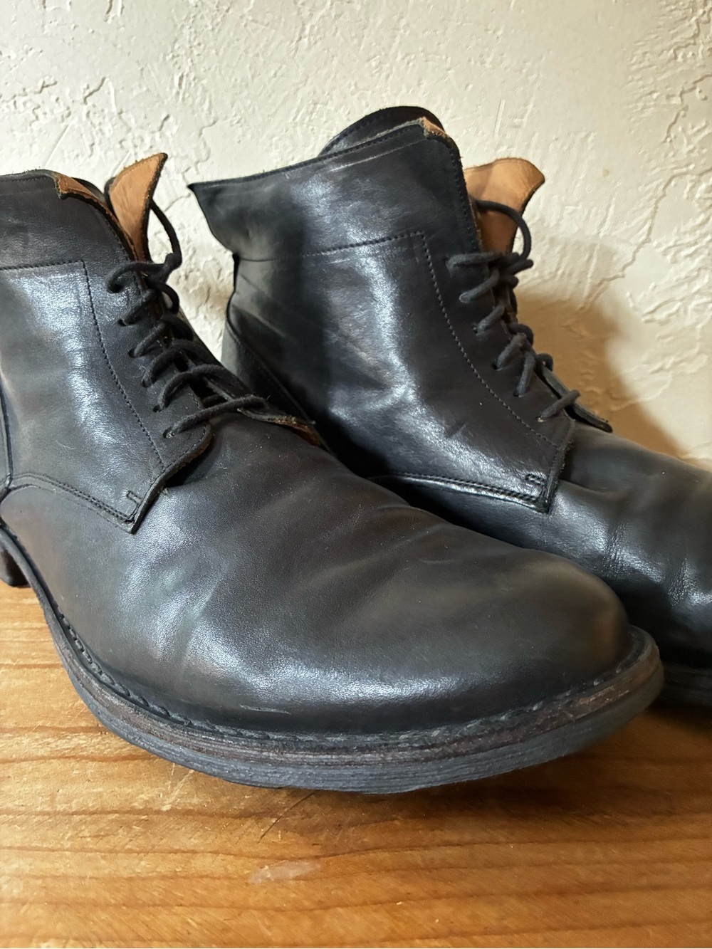 Fiorentini + Baker Eternity 745 Black Leather Lace-Up Ankle Boots Men’s 13
